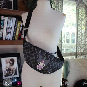 Kuromi Fanny Pack Crossbody Bag Flybot  Zipper Pockets Space Adj. Strap